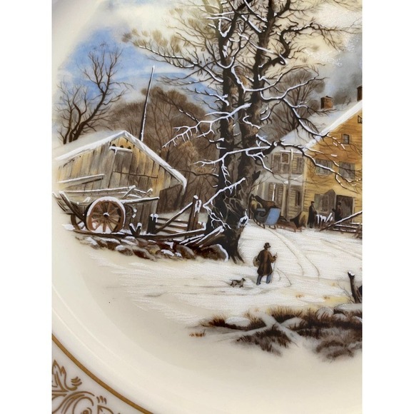 Lenox Plate, “Winter In The Country A Cold Morning” 1987 Limited Currier & Ives - Picture 8 of 10